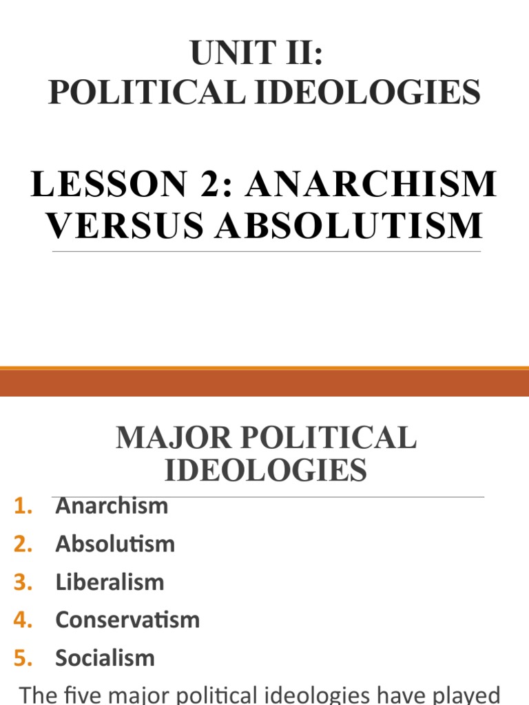Anarchism vs. Absolutism Explained | PDF | Anarchy | Absolute Monarchy