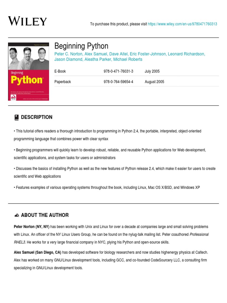 Introduction to Python Programming | PDF | Python (Programming Language ...