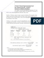 Homework Assignment On Alkalinity Calculations