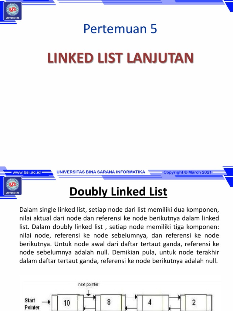 Struktur dan Operasi Doubly Linked List | PDF