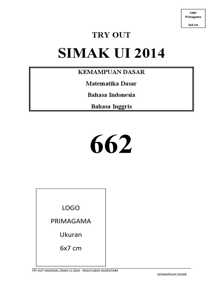 Try Out SIMAK UI 2014 | PDF