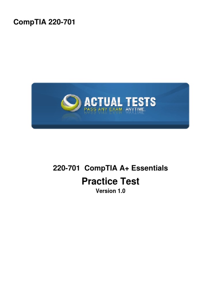 CompTIA A+ Essentials Practice Test | PDF