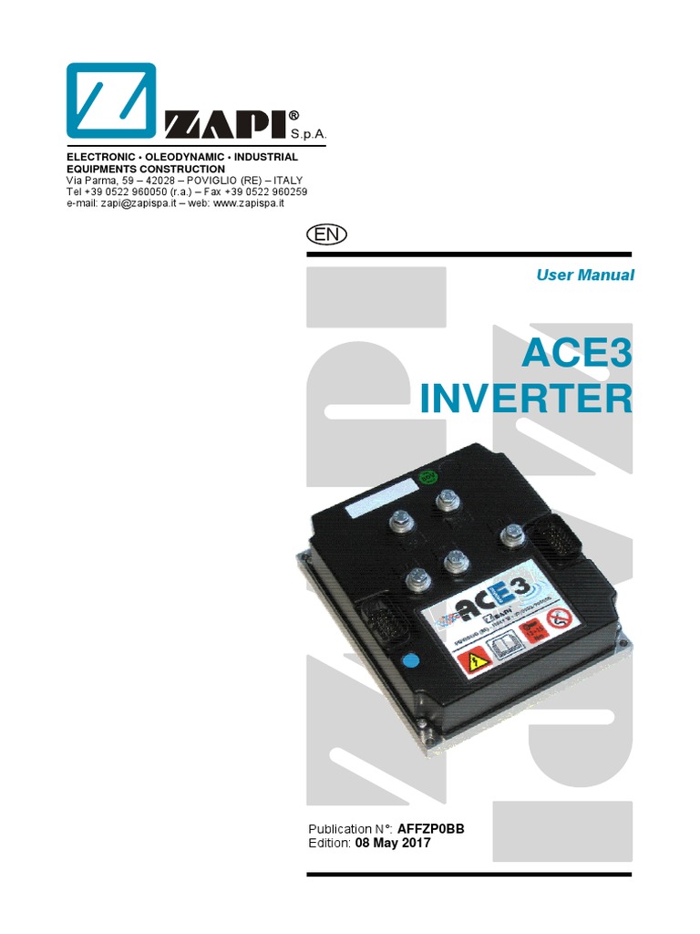 Ace3 Inverter: User Manual | PDF | Power Inverter | Electric Motor