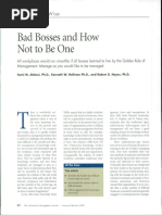 Bad Bosses and How Not To Be One