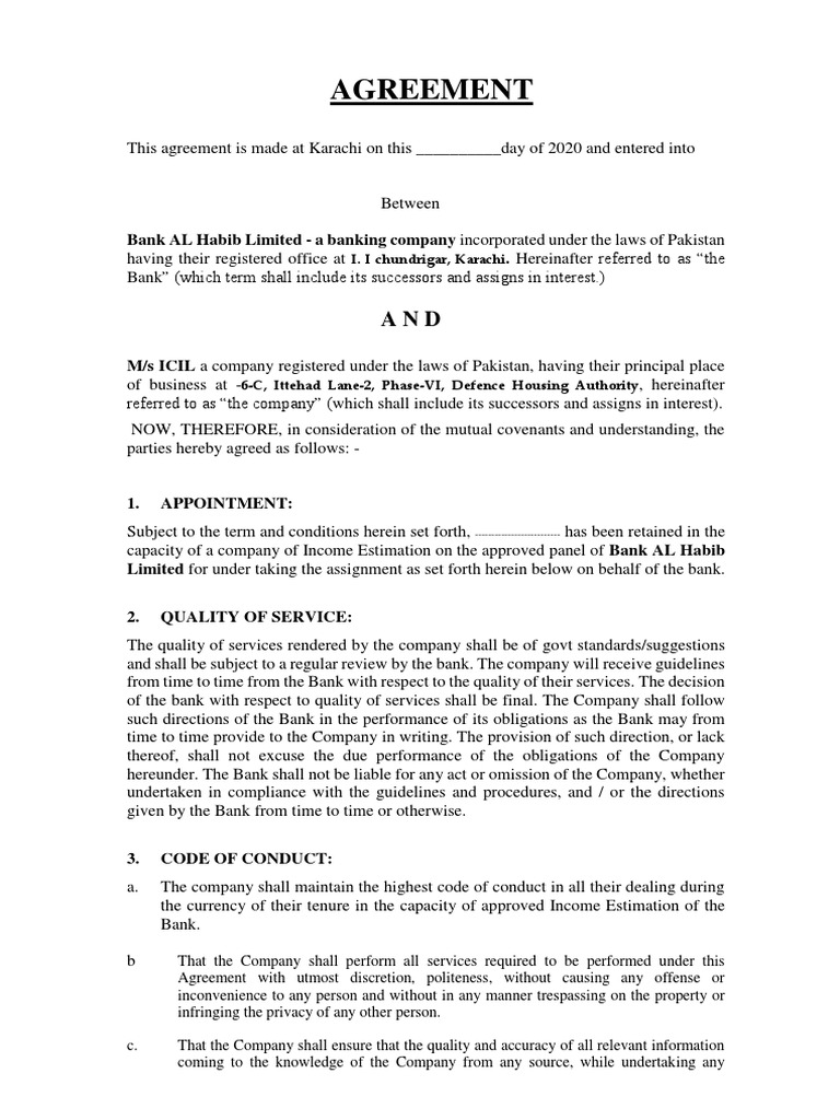 Income Estimation Agreement Template | PDF | Law Of Agency | Common Law