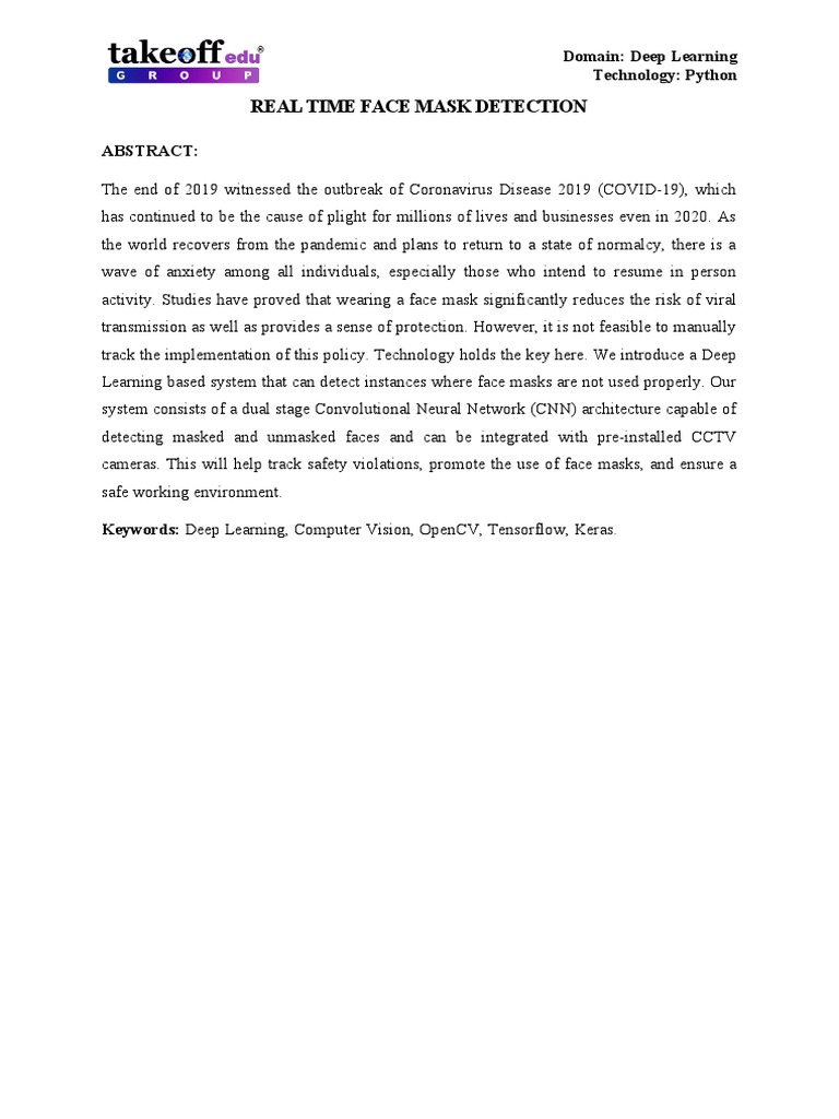 Face Mask Detection | PDF | Deep Learning | Python (Programming Language)