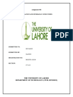 Assignment #02 Irrigation and Hydraulic Structures: The University of Lahore Department of Technology (Civil Division)