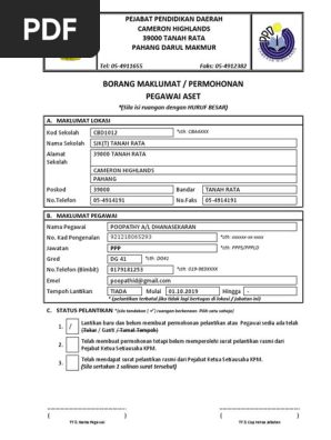 Borang Lantikan Pegawai Aset N Lain2
