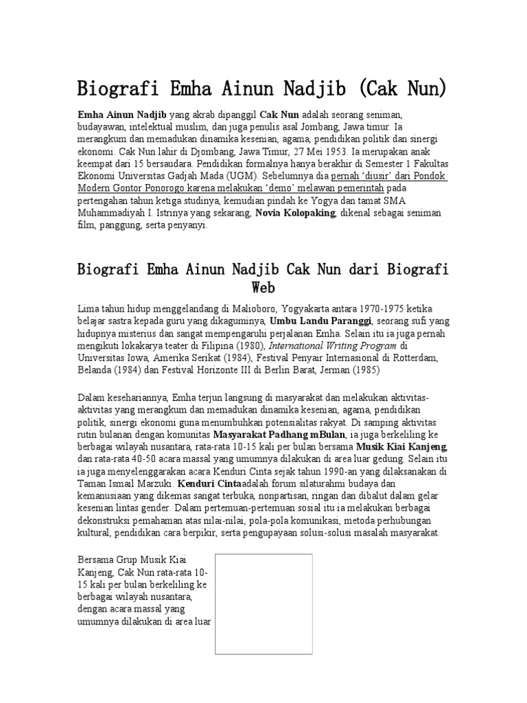 Biografi Emha Ainun Nadjib Cak Nun | PDF | Seni