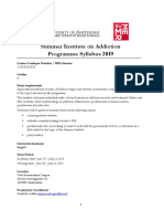 Summer Institute On Addiction Programme Syllabus 2019: Course Catalogue Number / WBS Element Credits Entry Requirements