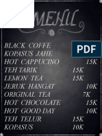 NEW MENU STEMPINK CAFE & COFFE BAR