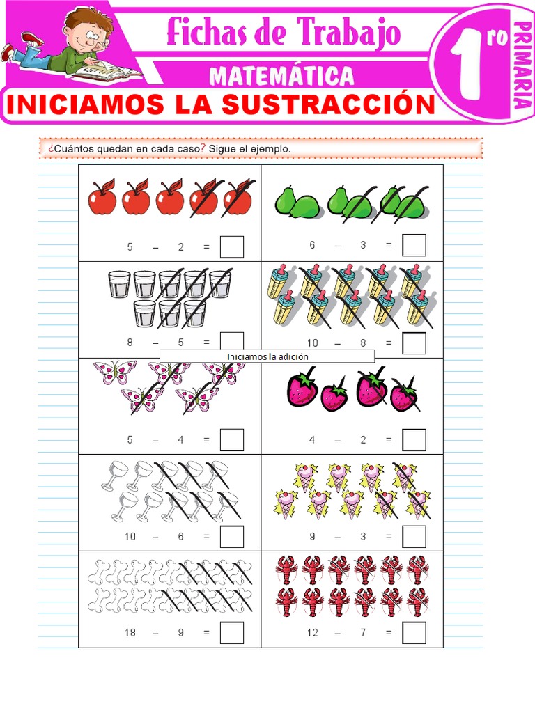 Actividades de Sustracción para Primer Grado | PDF