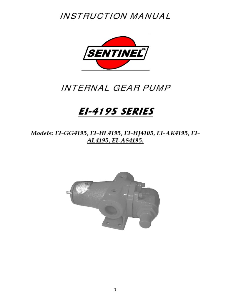 Internal Gear Pump Manual | PDF | Pump | Valve