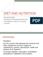 Diet and Nutrition: DR Nagina Bibi Gynaecologist&Obstetrician Continental Mecal College Lahore