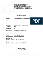 Plan de Curso Comportamiento Organizacional (Cód 603) Actualizado Por Abasali Domínguez - UNA FEB-2016
