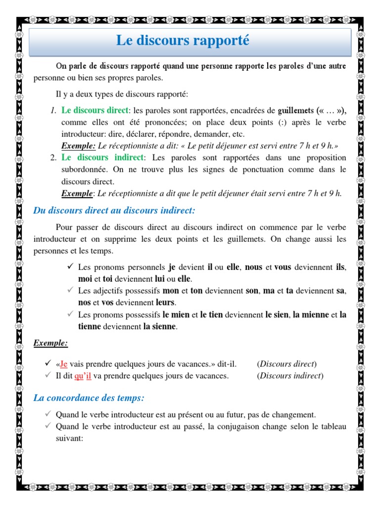 Le Discours Rapporte 6 | PDF