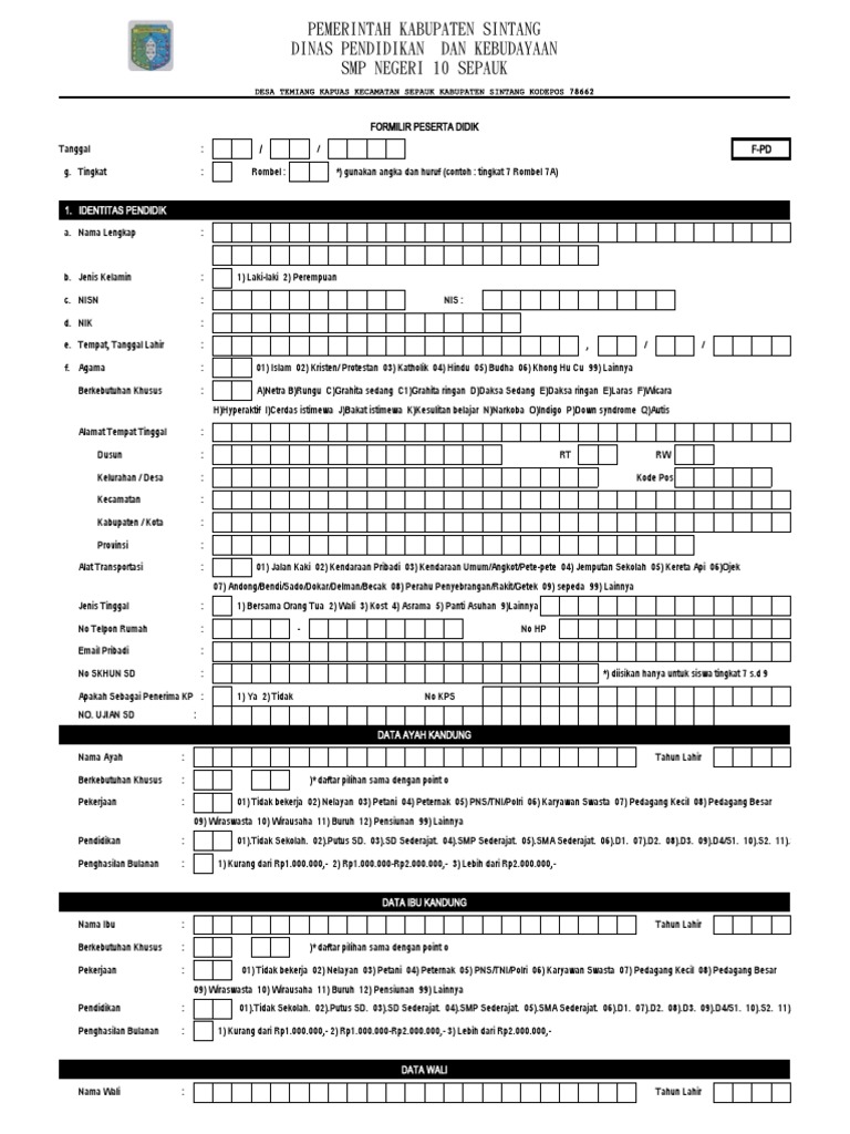 Identitas Pendidik Desa Temiang Kapuas Kecamatan Sepauk Kabupaten Sintang Kodepos 78662 Pdf