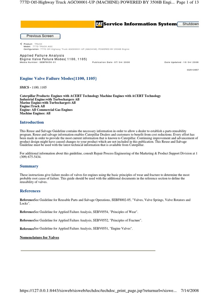 Engine Valve Failure Modes | PDF | Piston | Wear