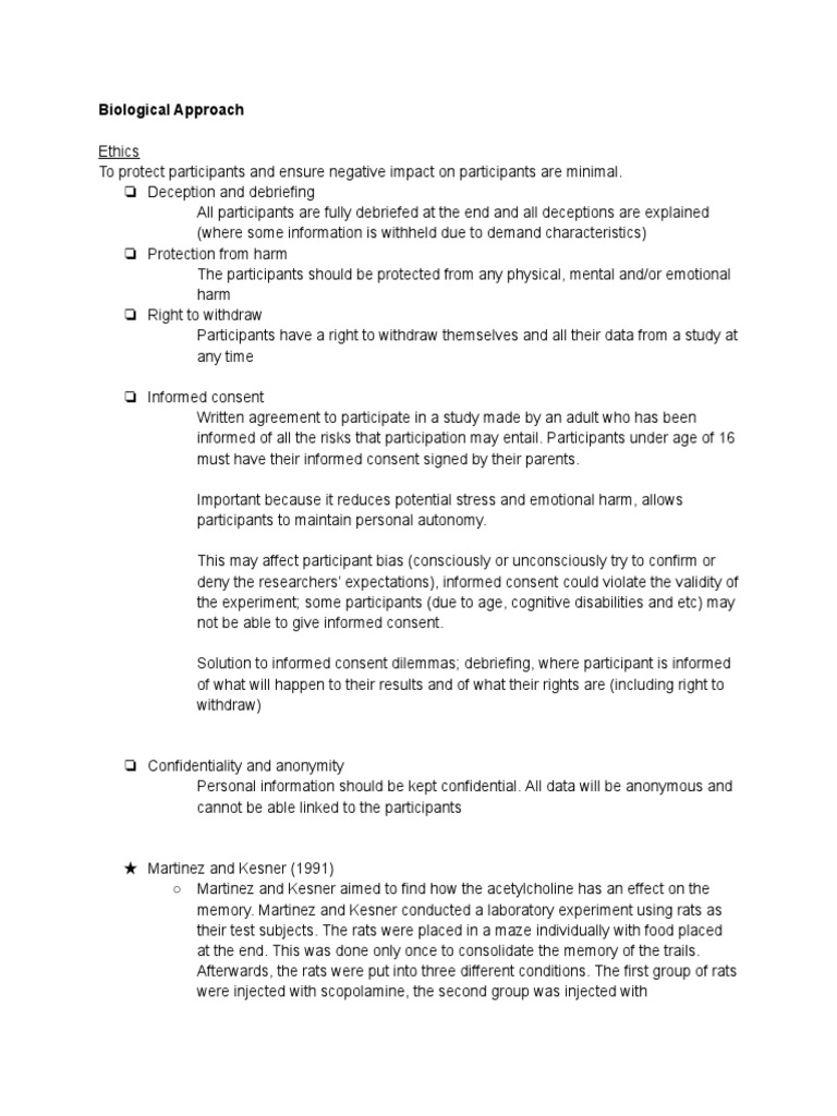 IB SL Psychology Brief Revision Notes PDF Hippocampus Memory