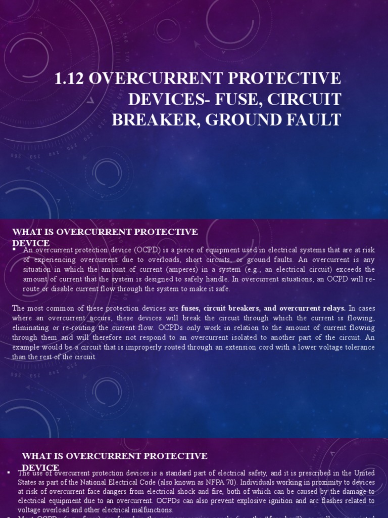 1.12 Overcurrent Protective Devices PDF Fuse (Electrical