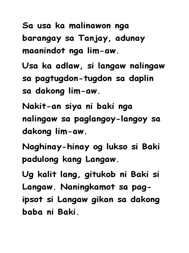 Si Langaw Ug Si Baki | PDF