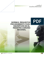 Normas Requisitos y Procedimiento para La Inscripcion en El Registro Agrario Nacional