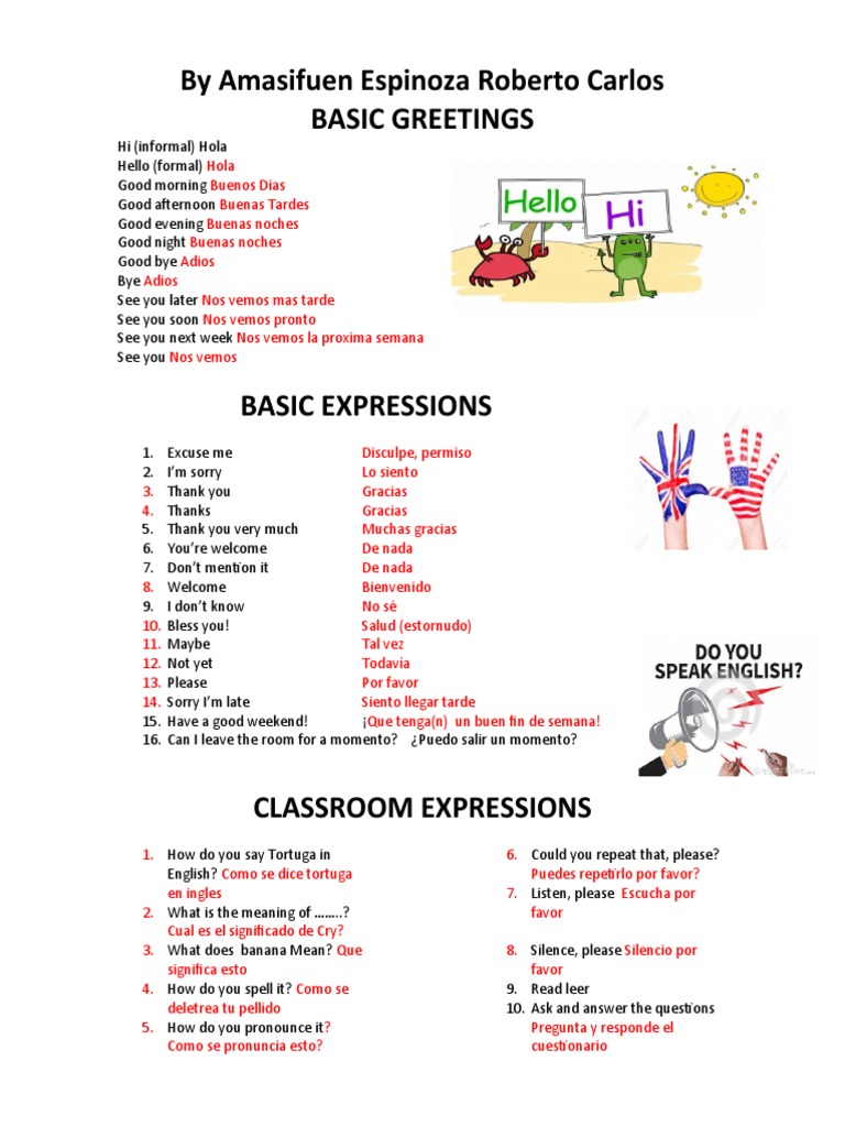 Frases Básicas y Expresiones en Inglés | PDF | Idiomas