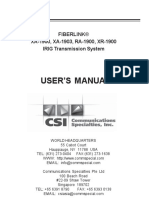 User'S Manual: Fiberlink® XA-1900, XA-1903, RA-1900, XR-1900 IRIG Transmission System