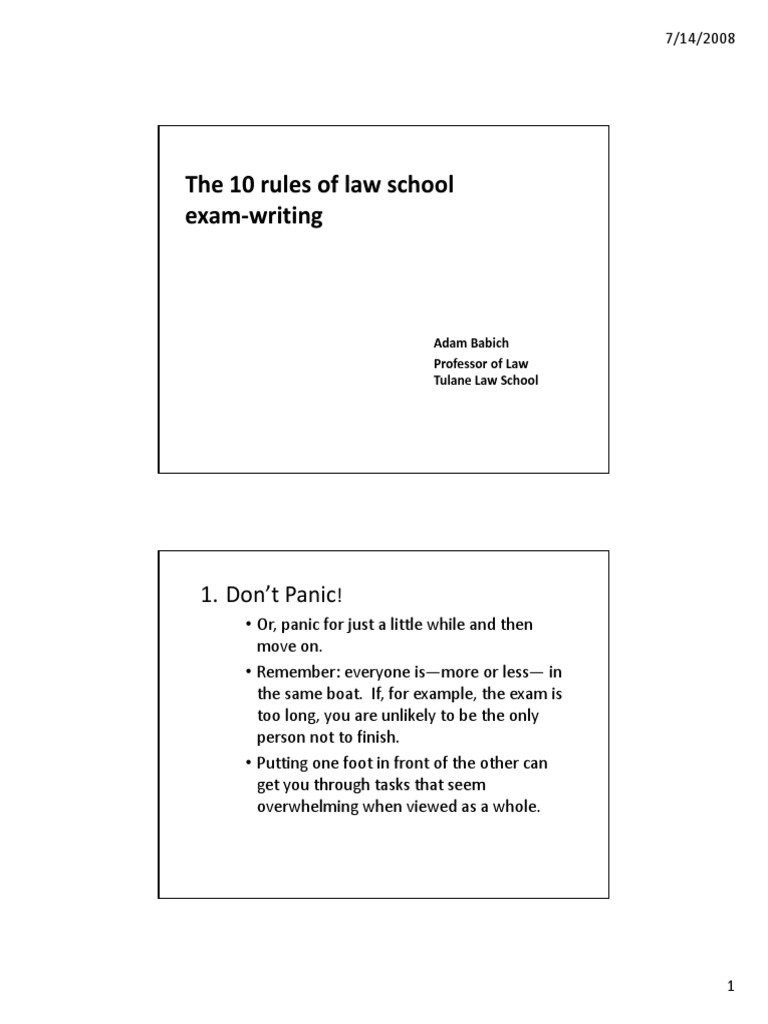 The 10 Rules of Law School Exam Writing PDF Justice Crime & Violence