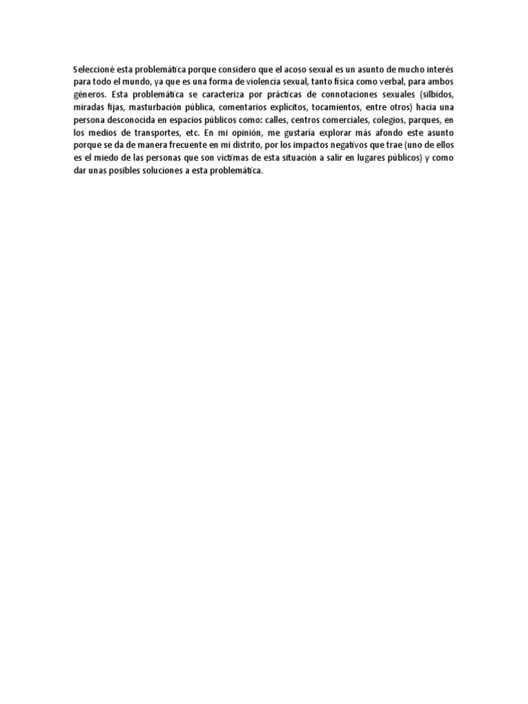 Acoso Sexual Callejero | PDF