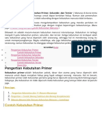 Pengertian Dan Contoh Kebutuhan Primer