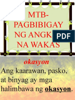 Pgbibigay NG Wakas at Sanhi at Bunga