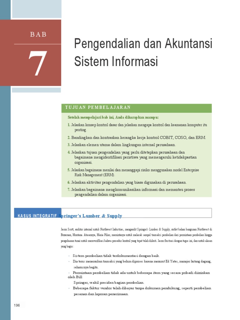 Sistem Informasi Akuntansi Chapter 7 | PDF