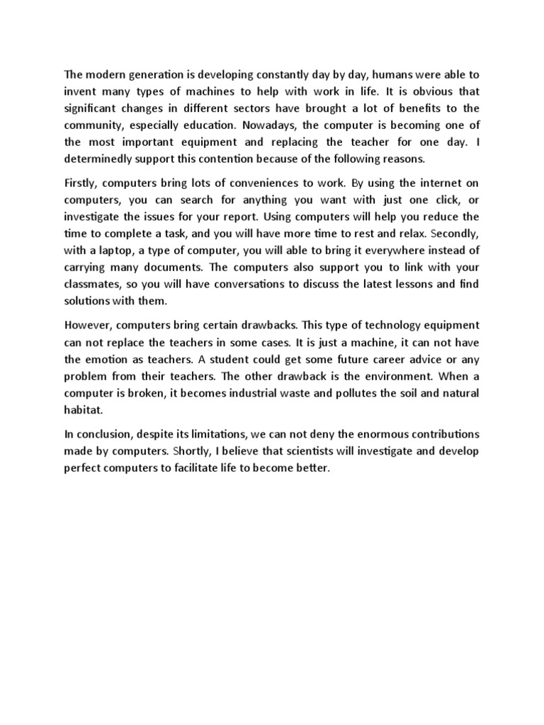 Computer and Teacher | PDF