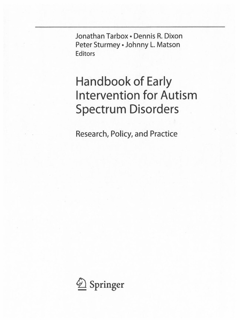 Handbook of Early Intervention For Autism Spectrum 2014 Chap 4 | PDF ...