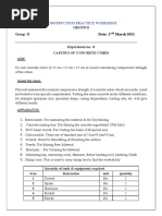 EXP - 8..... Concrete Cube Casting