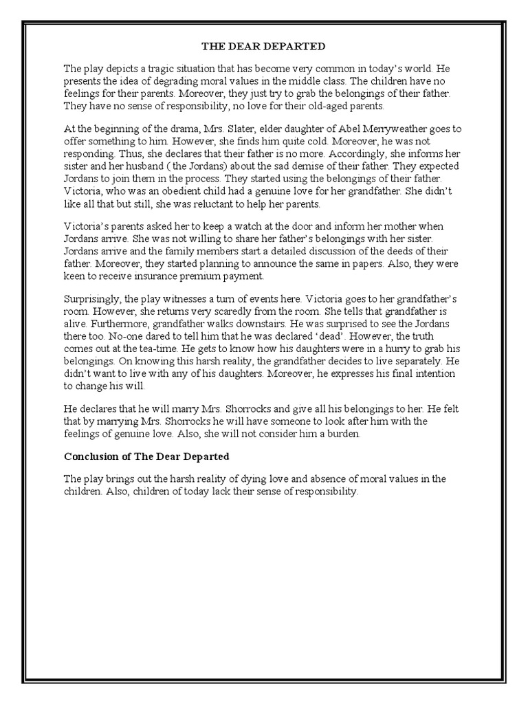 The Dear Departed | PDF