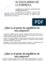 Punto de Equilibrio de Una Empresa