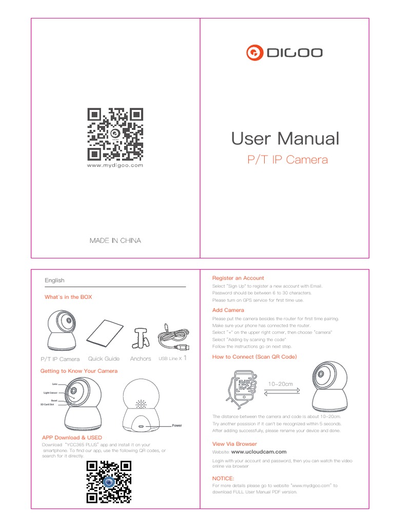 User Manual: P/T IP Camera | PDF | Qr Code | Wi Fi