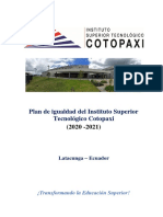 Plan de Igualdad Del Instituto Superior Tecnológico Cotopaxi 2020-2021