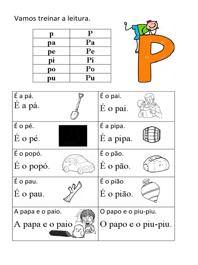 Atividades de Leitura com Sílabas Pa Pe Pi Po Pu | PDF | Gastronomia ...