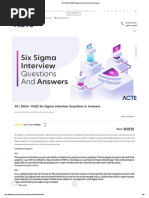 Six Sigma Interview Questions & Answers