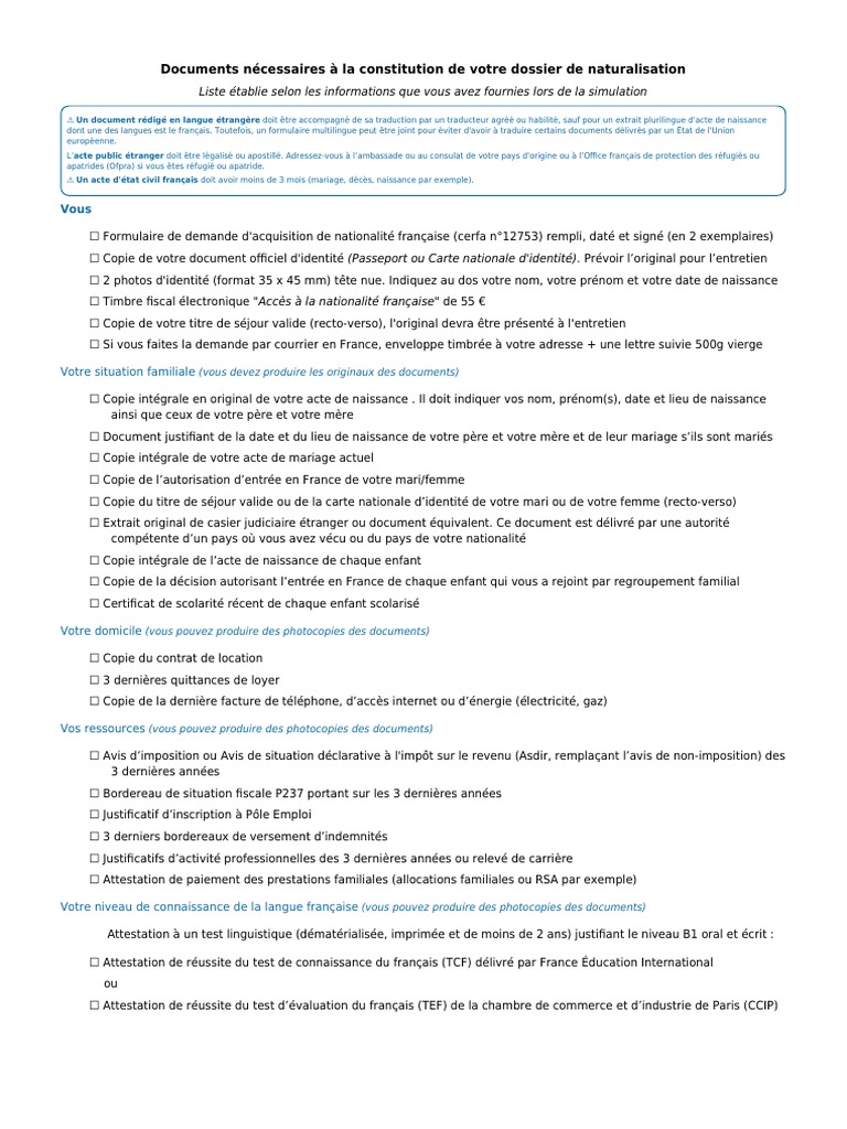 Naturalisation Pdf Certificat De Naissance Refugie
