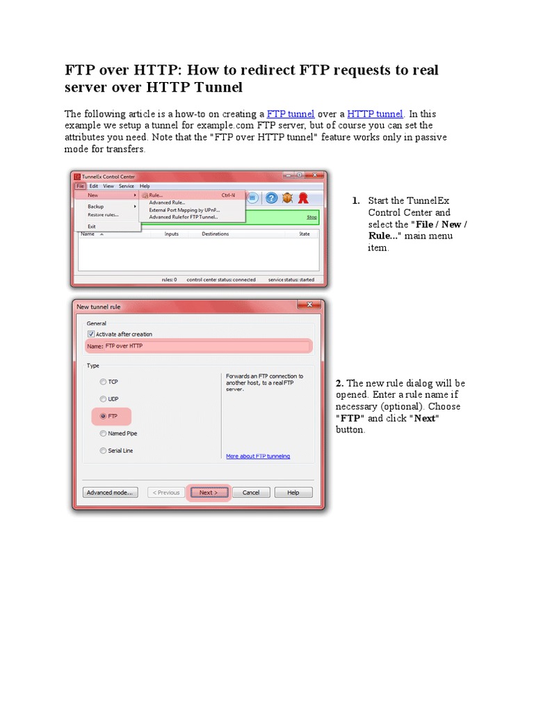 FTP Tunneling via HTTP: Step-by-Step Guide | PDF | File Transfer ...