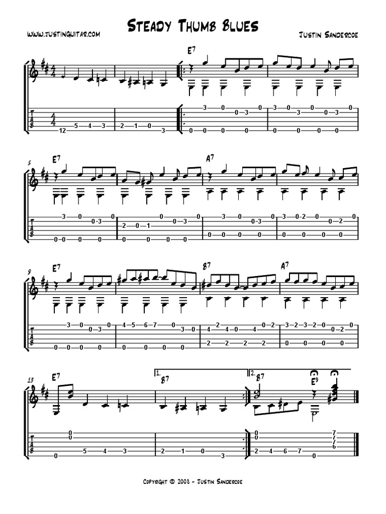 Steady Thumb Blues Justin Sandercoe PDF