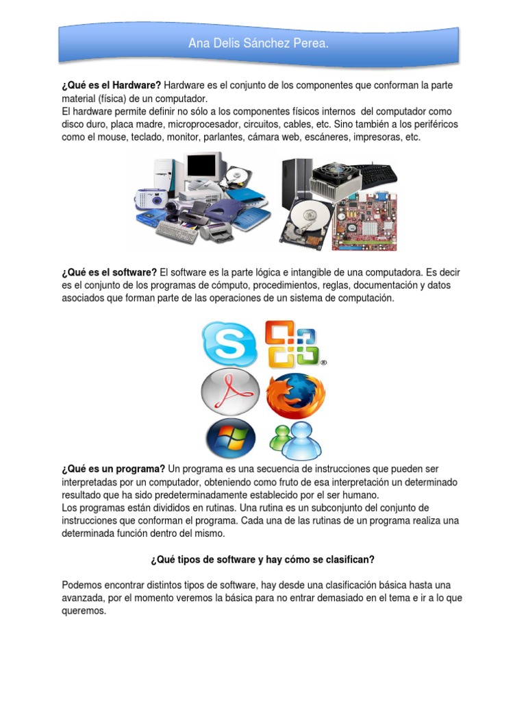 Clasificación del Software y Hardware | PDF | Hardware de la ...