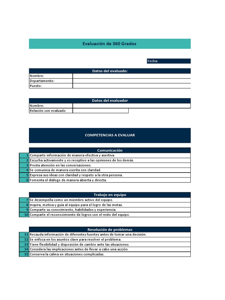 Formato de Evaluacion 360 Grados | PDF | Cliente | Evaluación