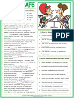 Past Simple Esl Dialogue at The Cafe Exercises Worksheet