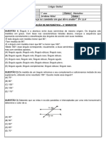 Avaliação de Matemática do 1o Ano do Ensino Fundamental