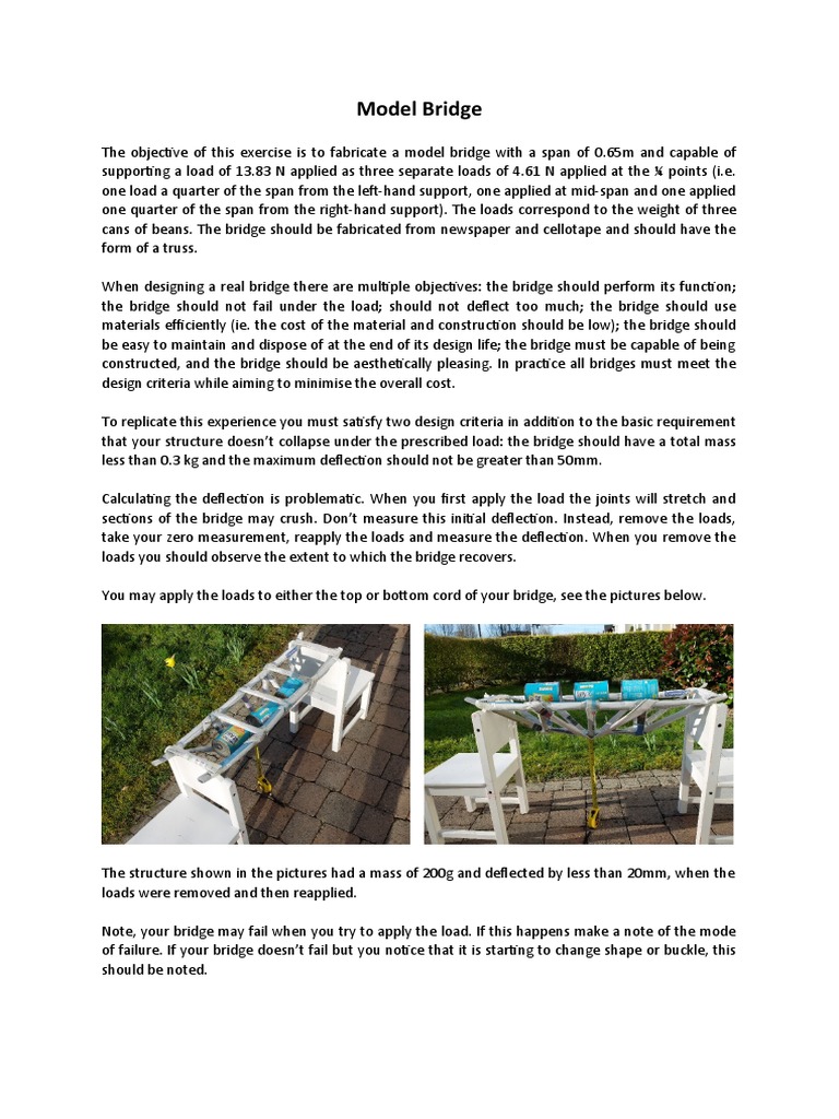 Model Bridge Design and Testing Guide | PDF | Science & Mathematics